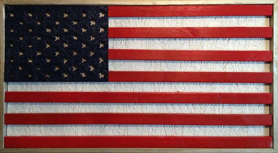 Flag Digital Art - Wood Flag Number 1 by Ron Hedges