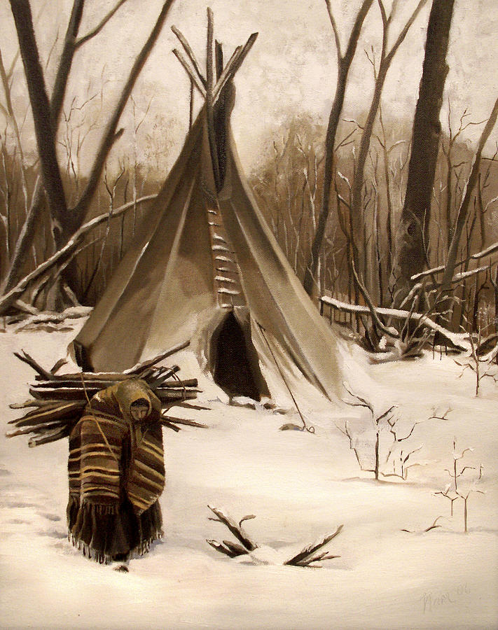 Wood Gatherer Painting by Nancy Griswold