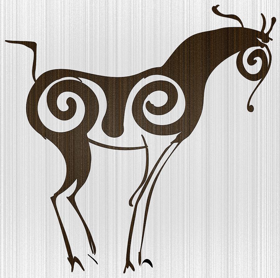 Greek Drawing - Trojan horse by Ellsbeth Page