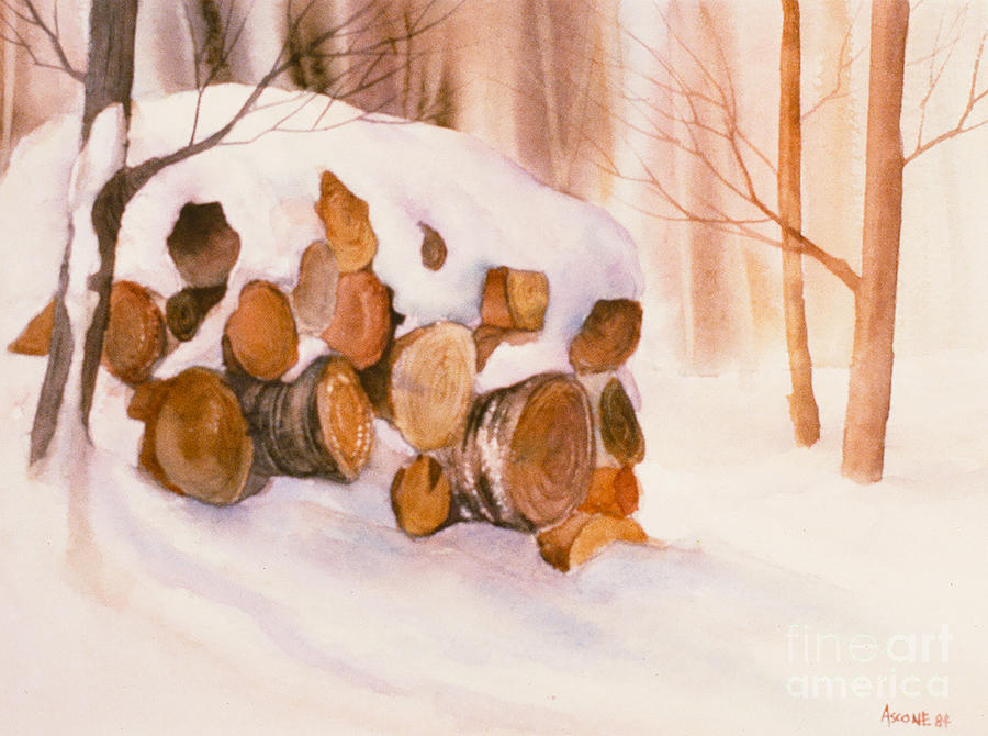 Wood in the Woods Painting by Teresa Ascone