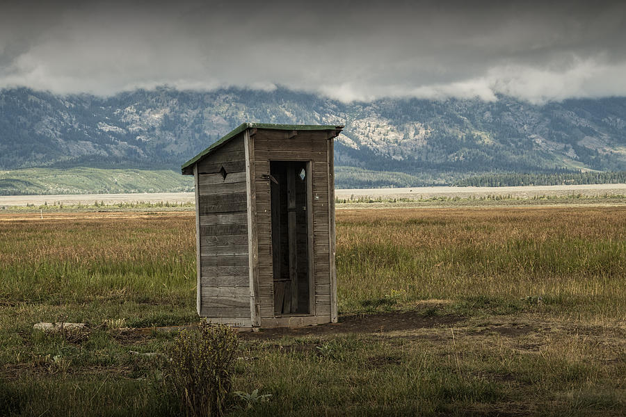 Wood Outhouse on Mormon Row in the Grand Tetons Photograph by Randall Nyhof