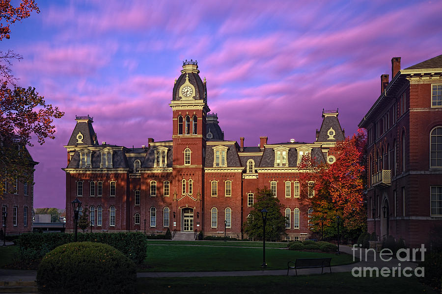 Woodburn Hall in morning pink sky Photograph by Dan Friend