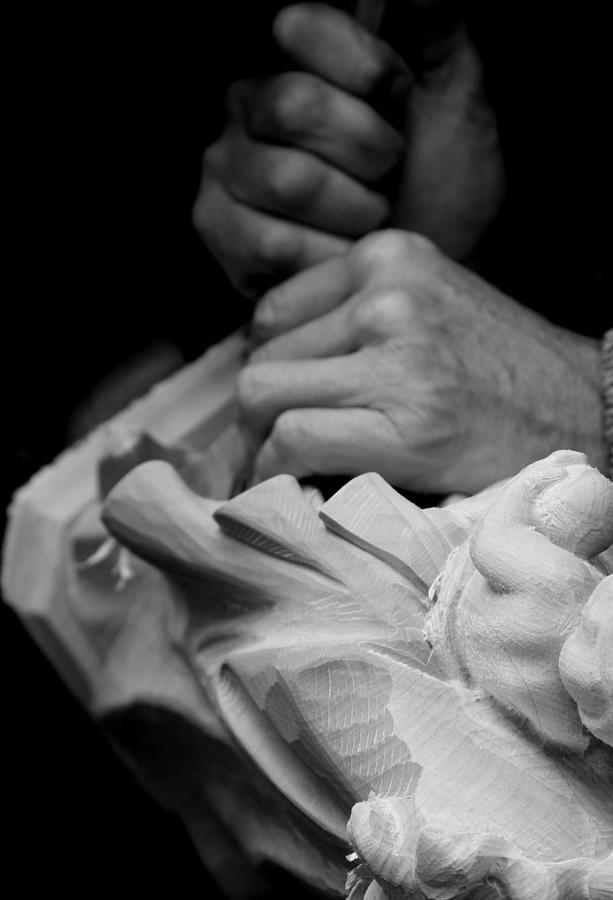 Woodcarvers Hands Photograph by Steve Raley
