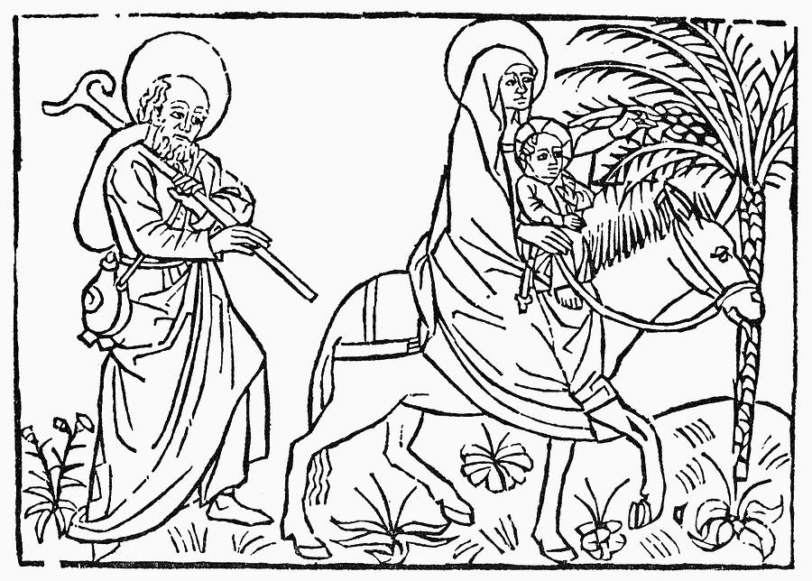 Woodcut Nativity, 1478 Painting by Granger