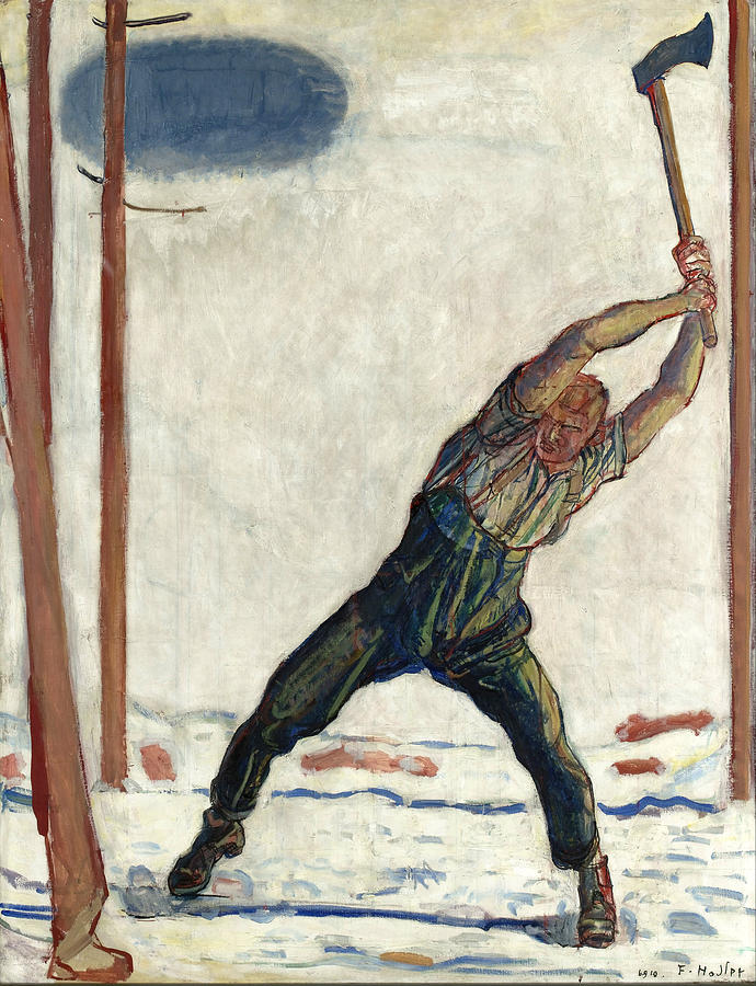 Woodcutter Painting by Ferdinand Hodler
