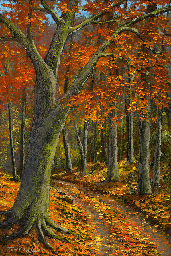 Wooded Road Painting by Frank Wilson