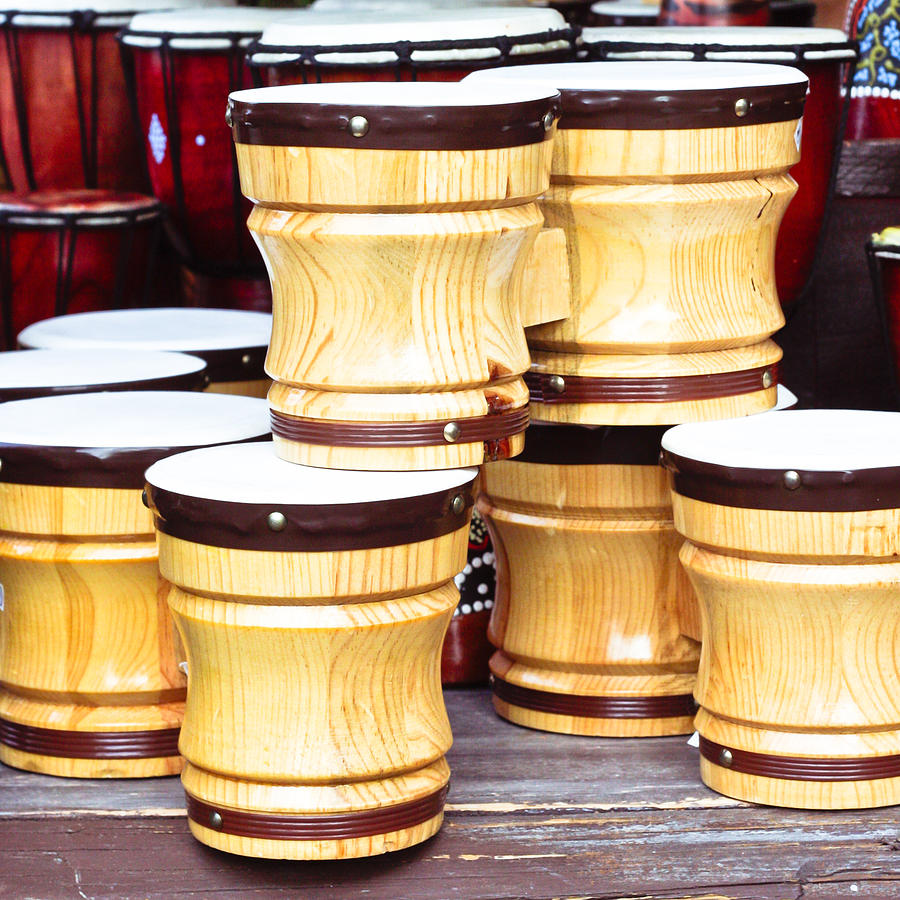 Music Photograph - Wooden bongos by Tom Gowanlock