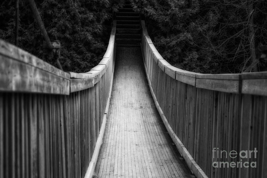 Black And White Photograph - Wooden Bridge by Miss Dawn