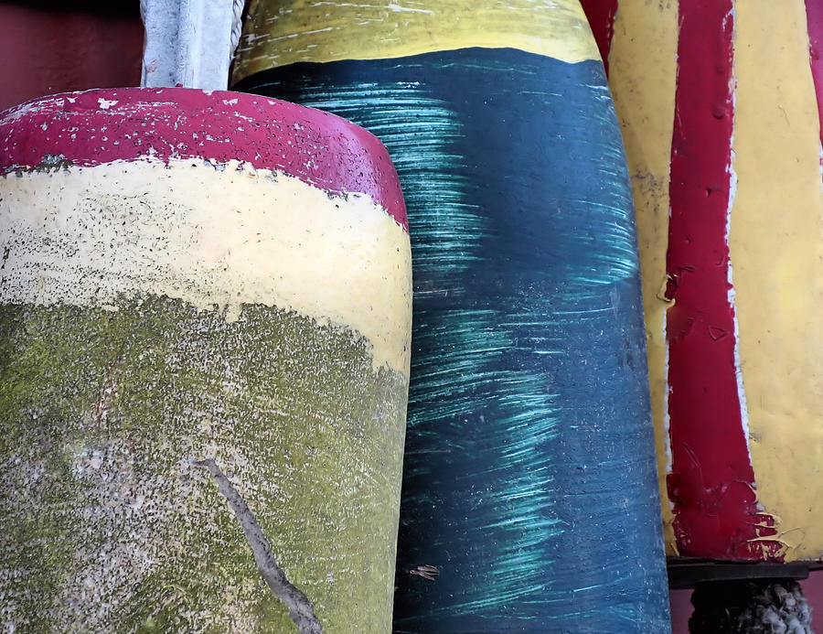 Wooden Buoys Photograph by Janice Drew