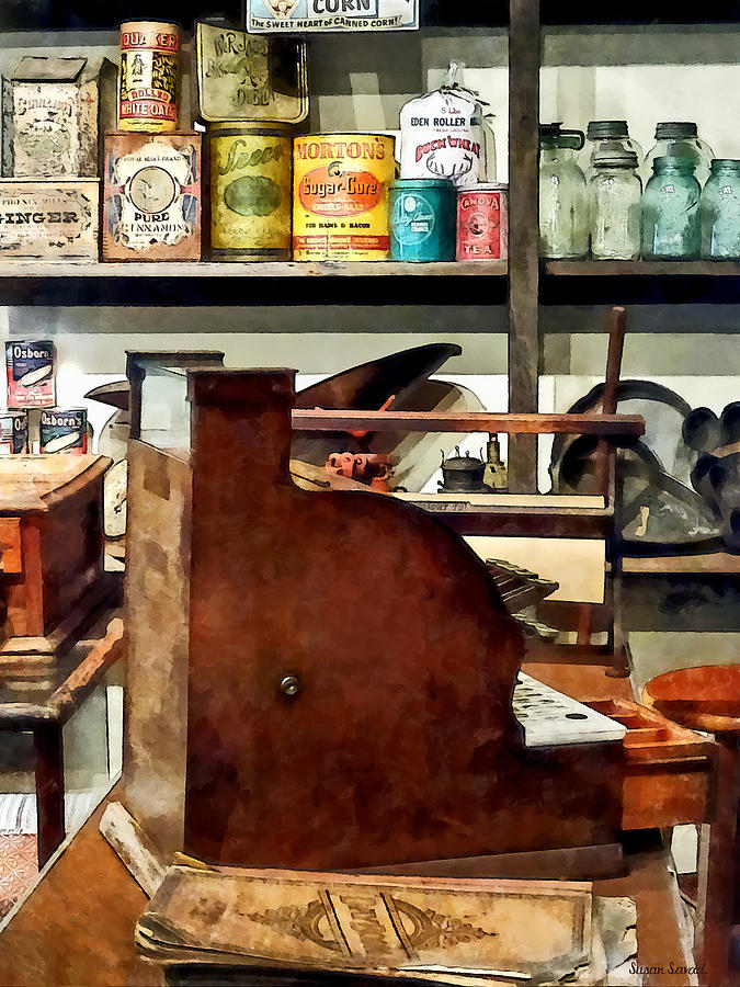 Wooden Cash Register in General Store Photograph by Susan Savad