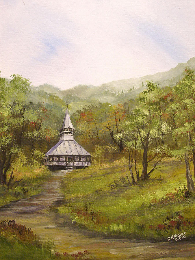 Wooden Church in Transylvania Painting by Dorothy Maier