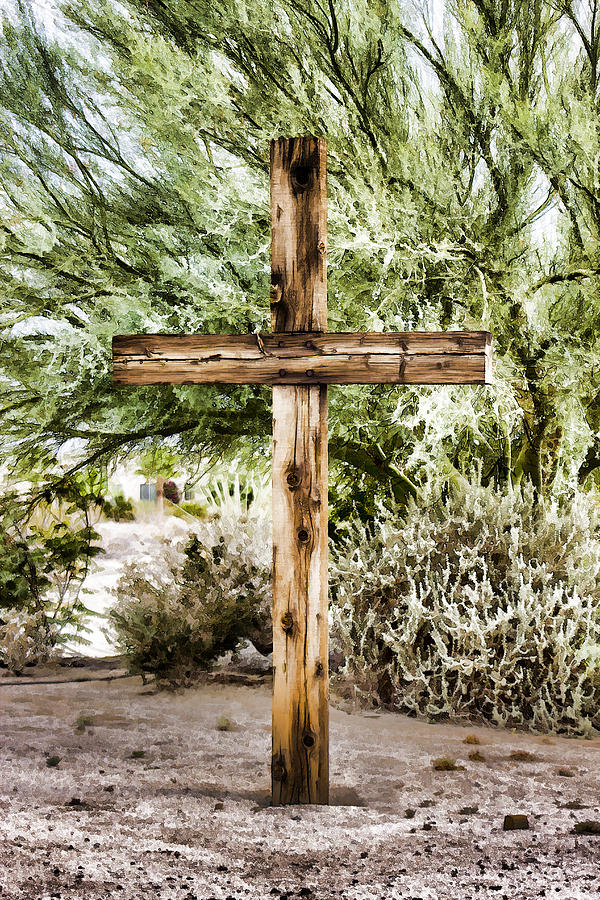 Wooden Cross Digital Art by Photographic Art by Russel Ray Photos