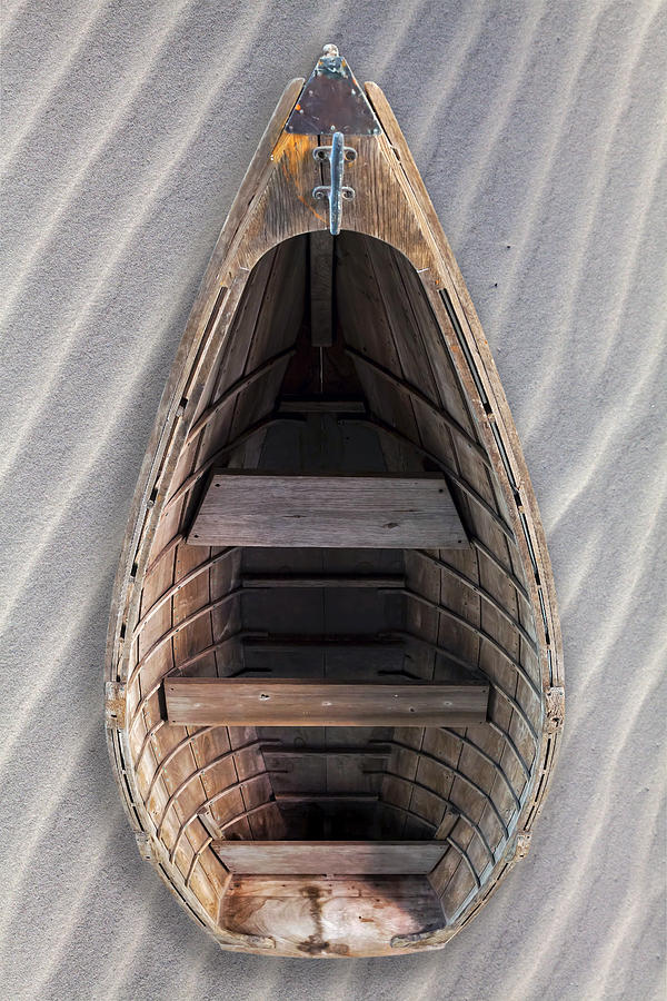 Wooden Dinghy On Rippling Sand Photograph