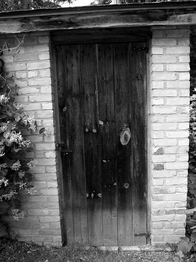 Wooden Door in Black and White Photograph by Corinne Elizabeth Cowherd
