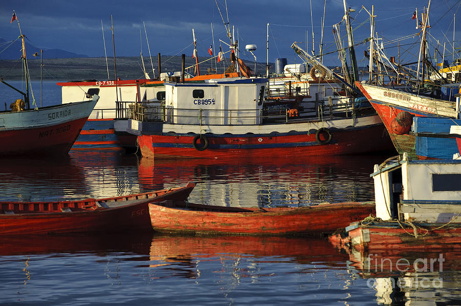 Wooden Fishing Boats Docked In Chile Photograph by John Shaw