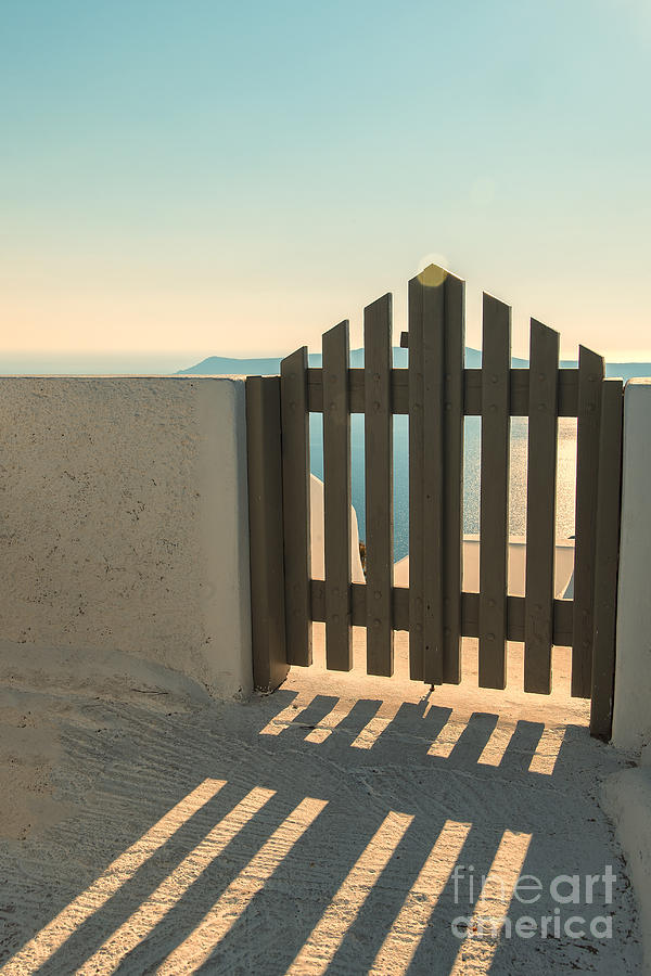 Wooden gate on Santorini Photograph by Sophie McAulay