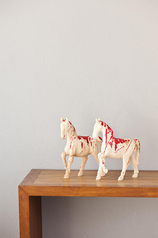 Wooden horse sculpture Photograph by U Schade