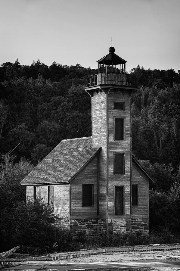 Black And White Photograph - Wooden Lighthouse by Sebastian Musial