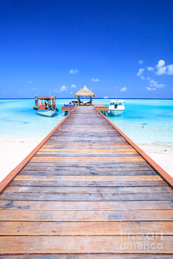 Wooden pier - Maldives Photograph by Matteo Colombo