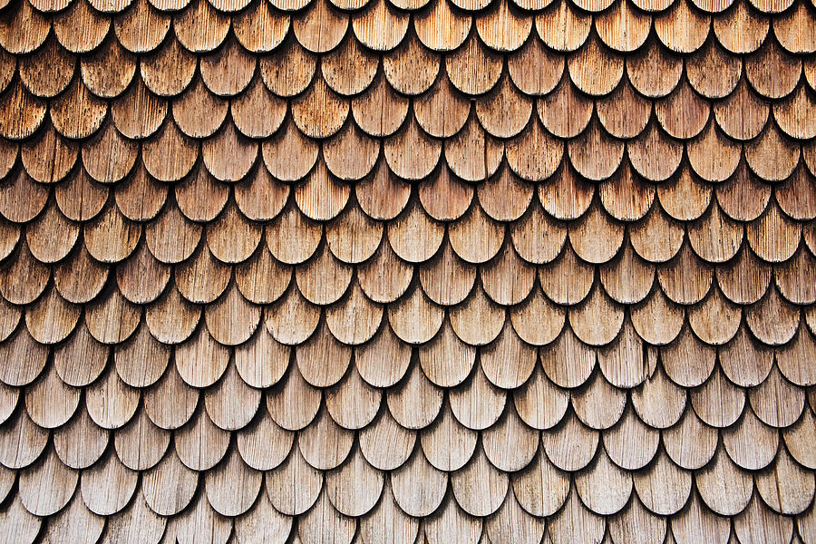 Wooden roof tiles Photograph by Image Source