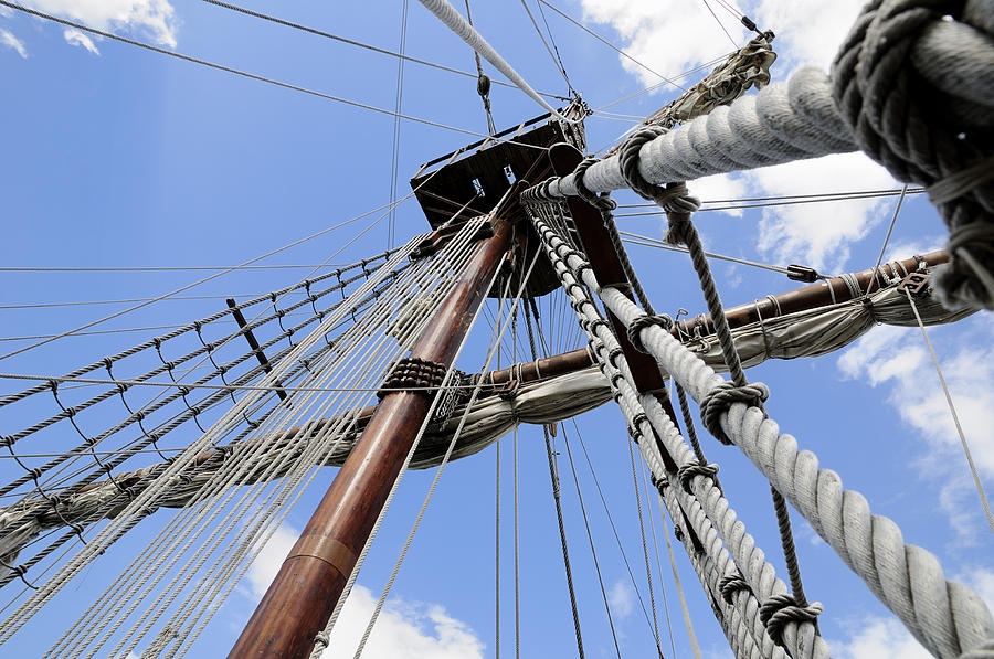 Wooden Ship Mast Photograph by Bradford Martin