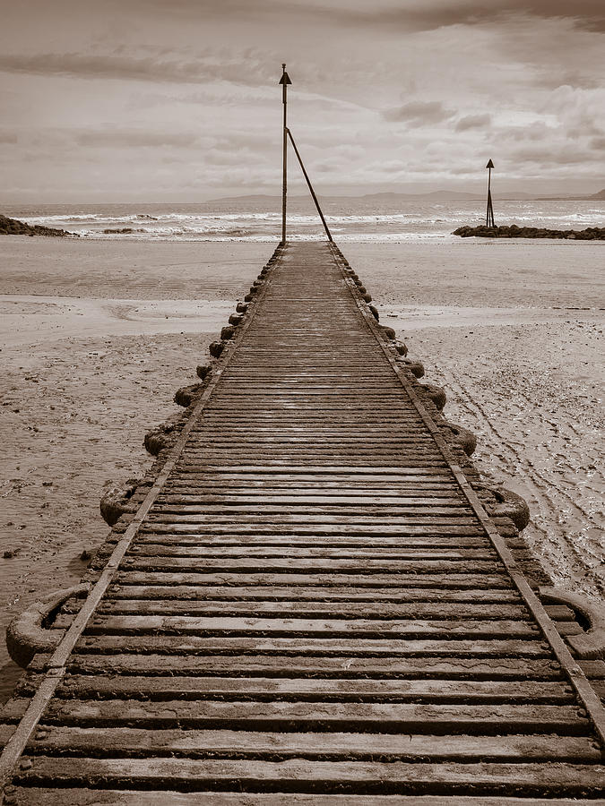 Wooden Slipway Rhos on Sea Photograph by Mark Llewellyn