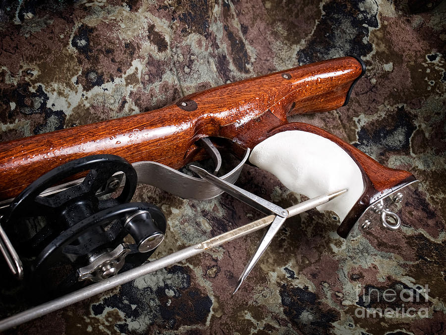 Sports Photograph - Wooden spear gun by Sinisa Botas
