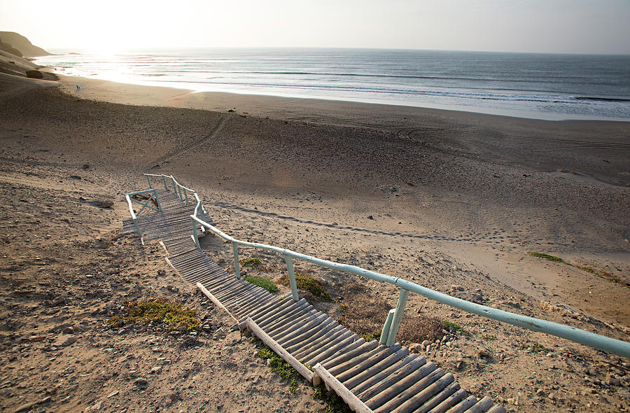 Wooden Stairway Leading Down To Sandy Photograph by Aaron Black