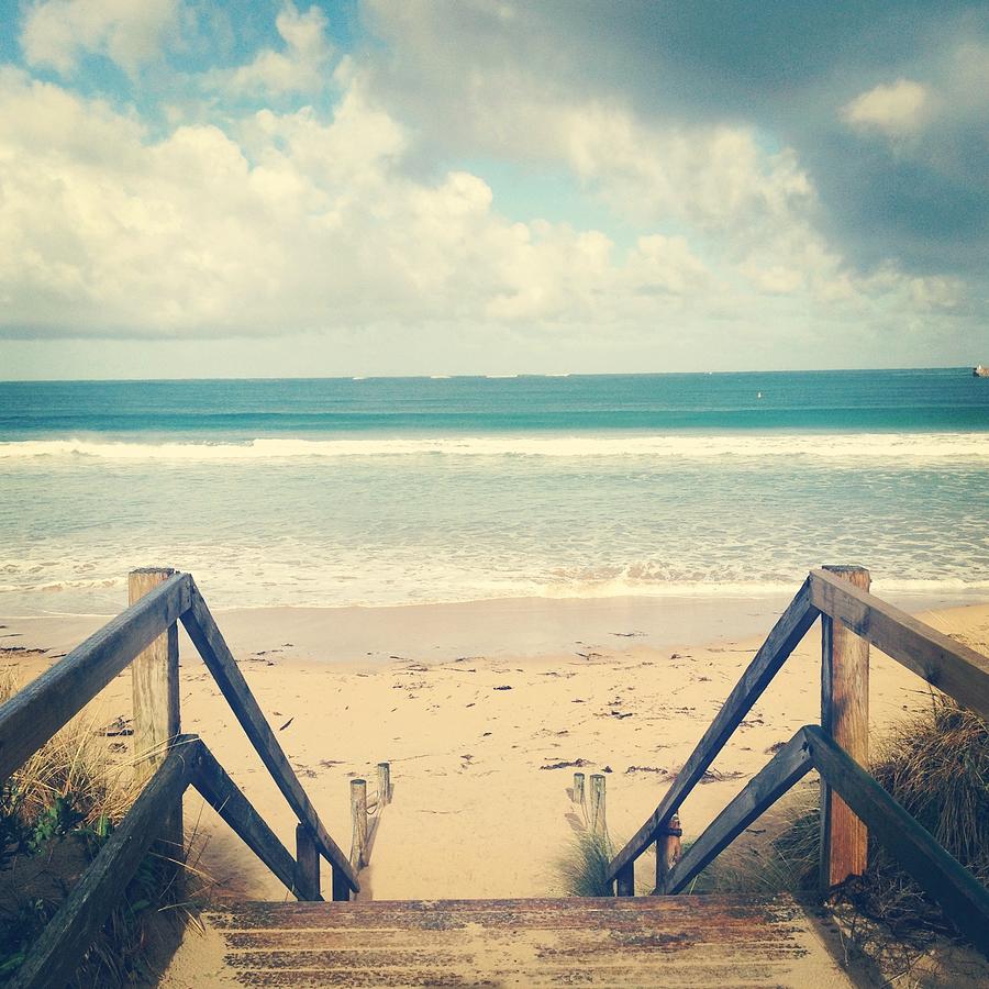 Wooden Steps At Beach Photograph by Jodie Griggs