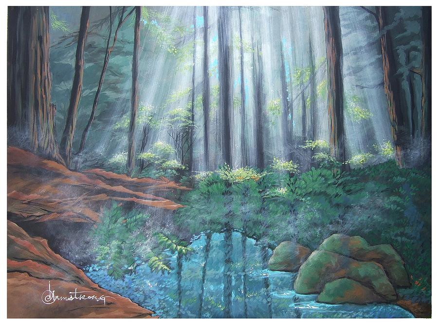 Tree Painting - Woodforest by Denise Armstrong