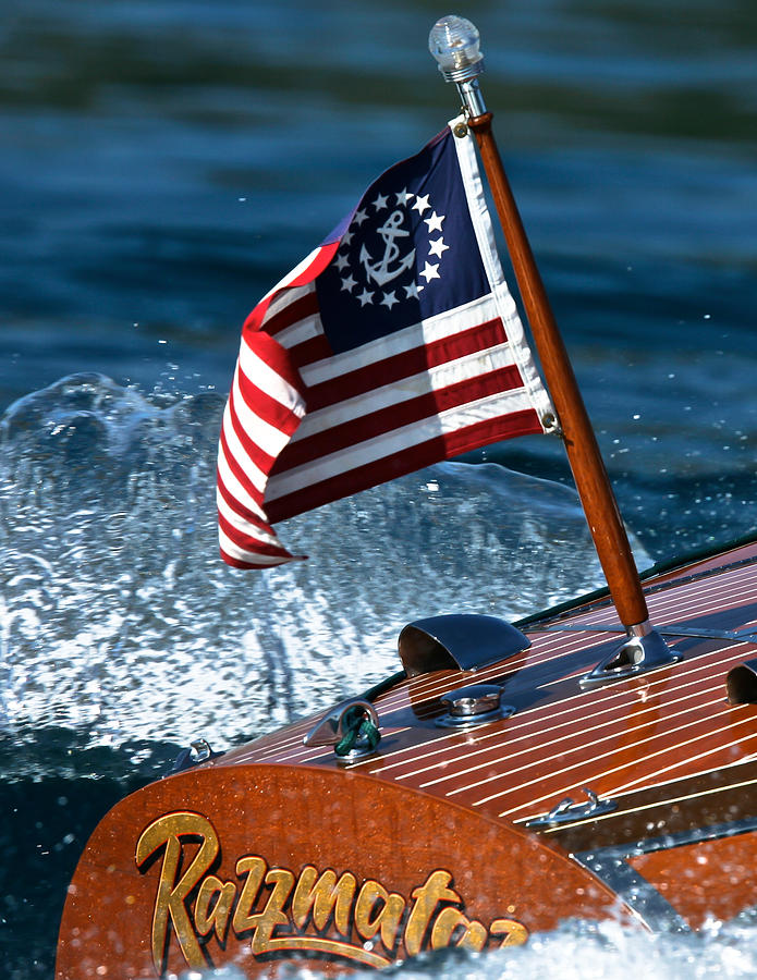 Boat Photograph - Woodie Ensign by Steven Lapkin