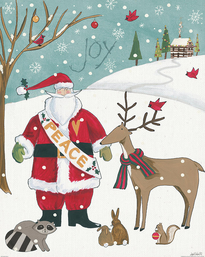 Animal Painting - Woodland Christmas Vii by Anne Tavoletti