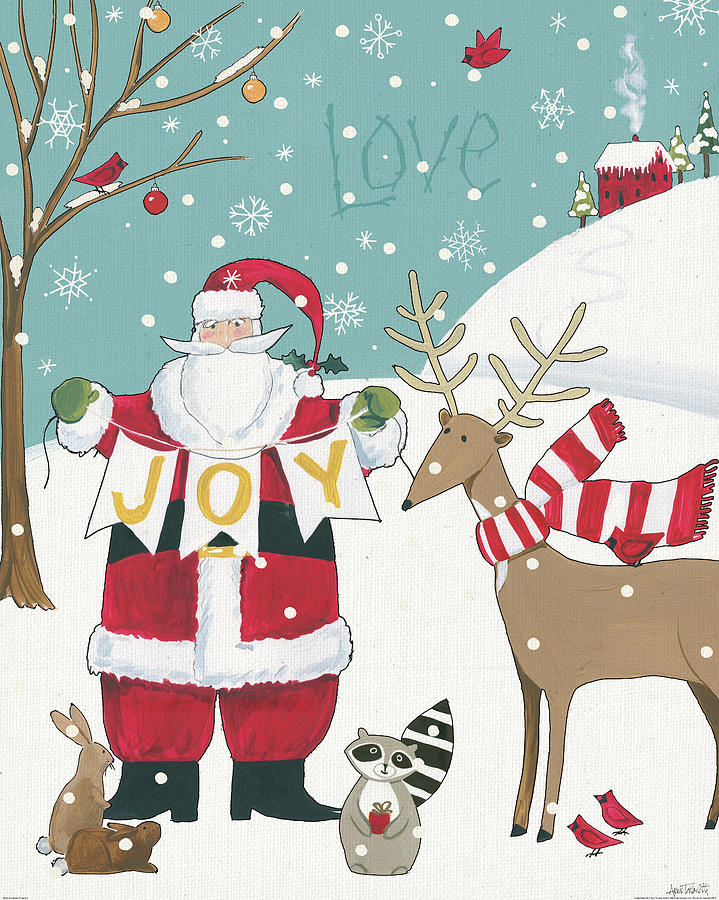 Animal Painting - Woodland Christmas X by Anne Tavoletti