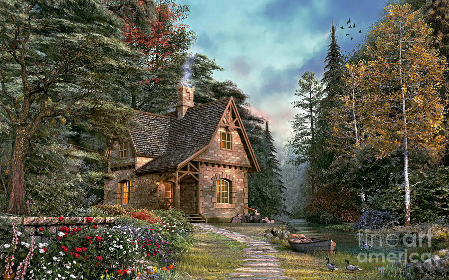 Woodland Cottage Digital Art By Dominic Davison