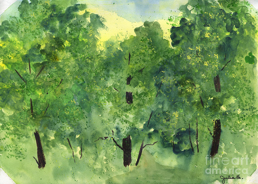 Woodland Haven II Painting by Julia Stubbe