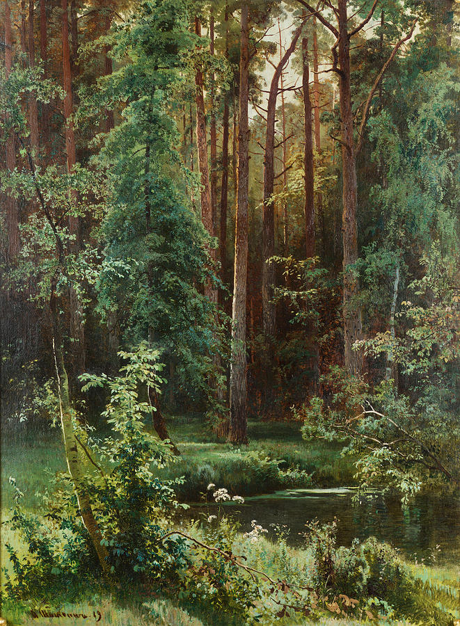 Ivan Shishkin Painting - Woodland by Ivan Shishkin