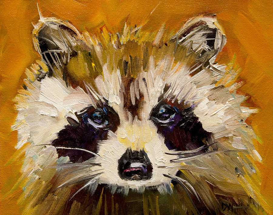 WOODLAND Racoon Painting by Diane Whitehead