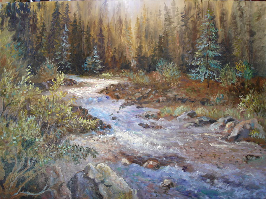 Woodland Stream Painting by Millie Gift Smith