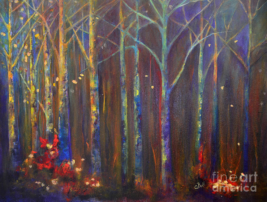 Woods in Autumn Painting by Claire Bull