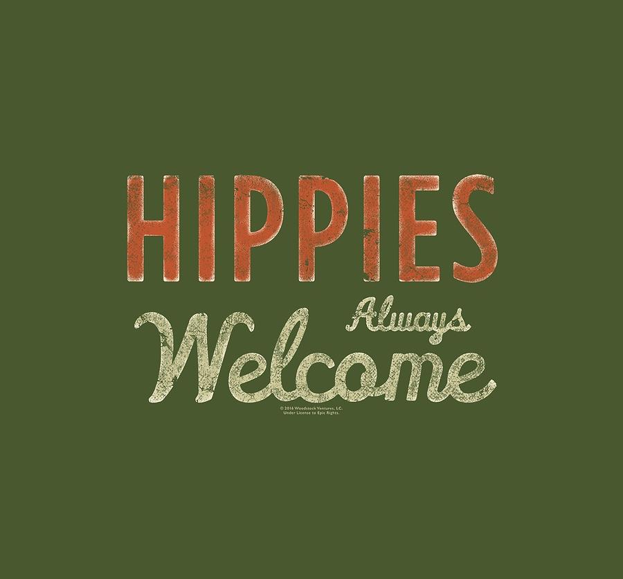 Vintage Digital Art - Woodstock - Hippies Welcome by Brand A