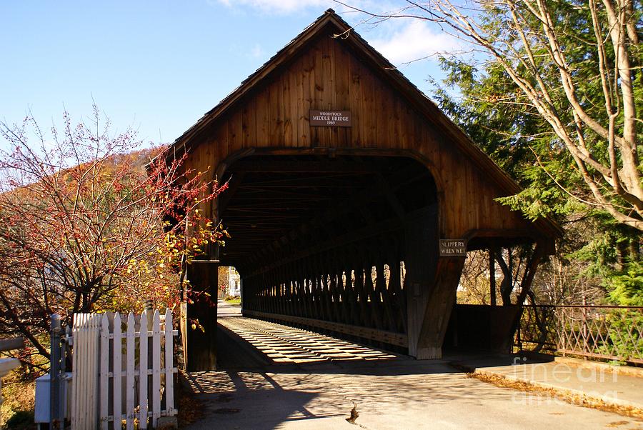 Woodstock Middle Bridge.  Photograph by New England Photography