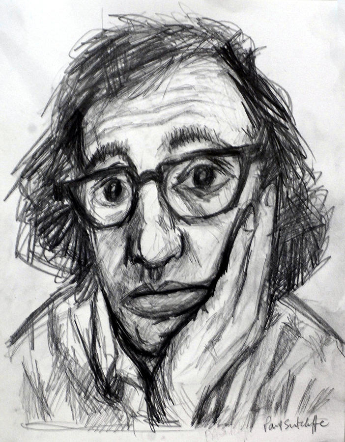 Up Movie Drawing - Woody Allen by Paul Sutcliffe
