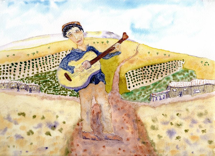 Woody Guthrie in California Painting by Jim Taylor