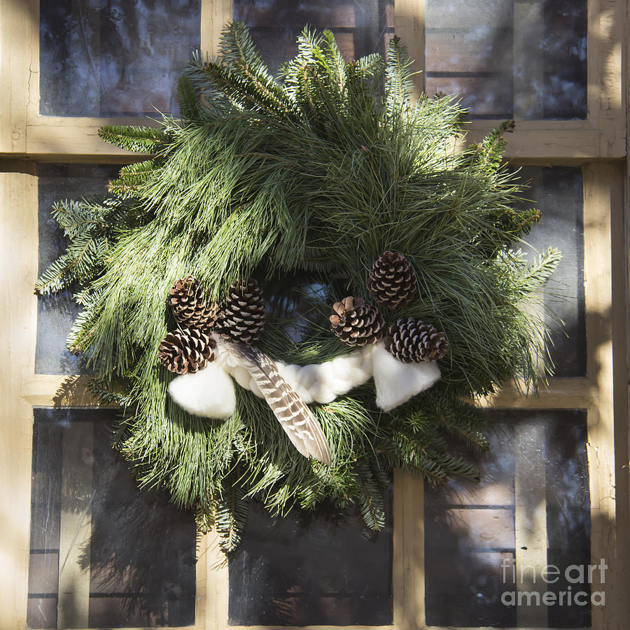 Wool and Feather Wreath Photograph by Teresa Mucha