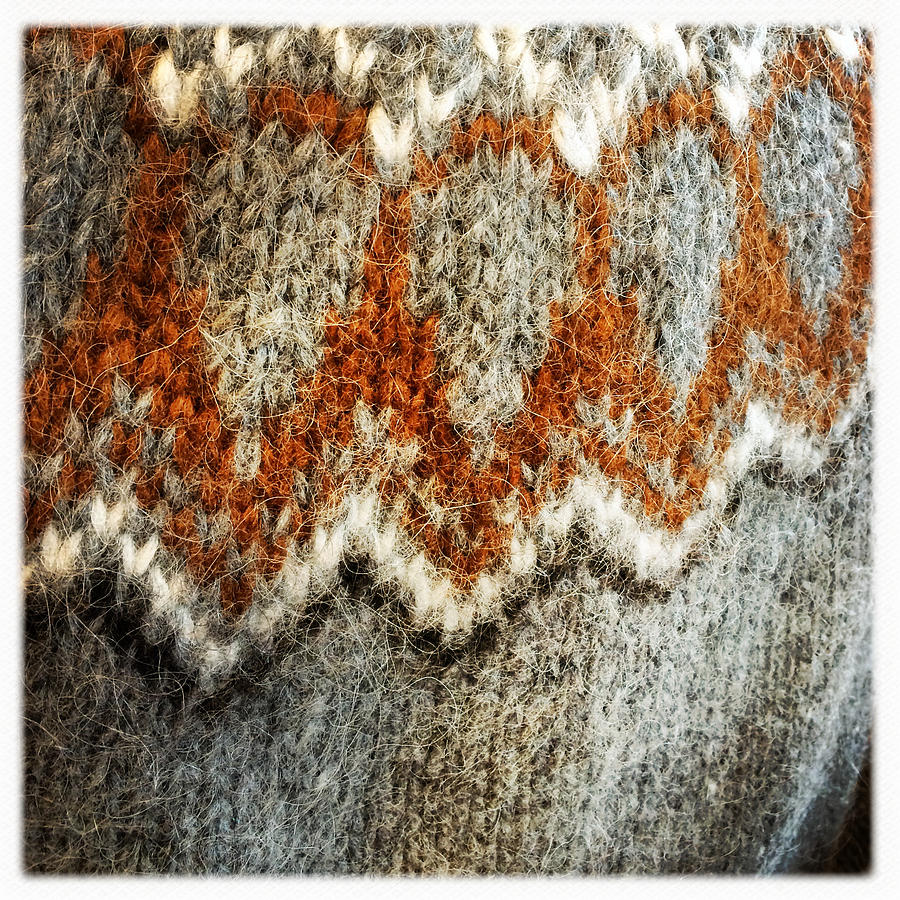 Pattern Photograph - Woolen Jersey detail grey and orange by Matthias Hauser