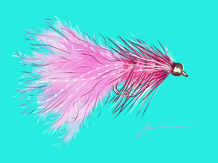 Trout Painting - Woolly Bugger by Jean Pacheco Ravinski