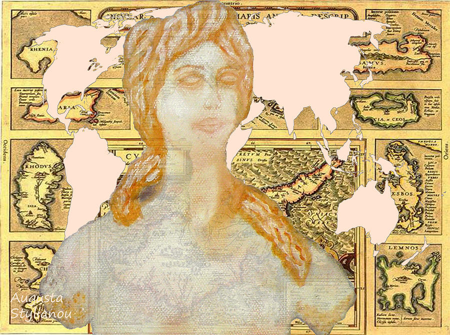Word Map of Cyprus and Aphrodite Digital Art by Augusta Stylianou