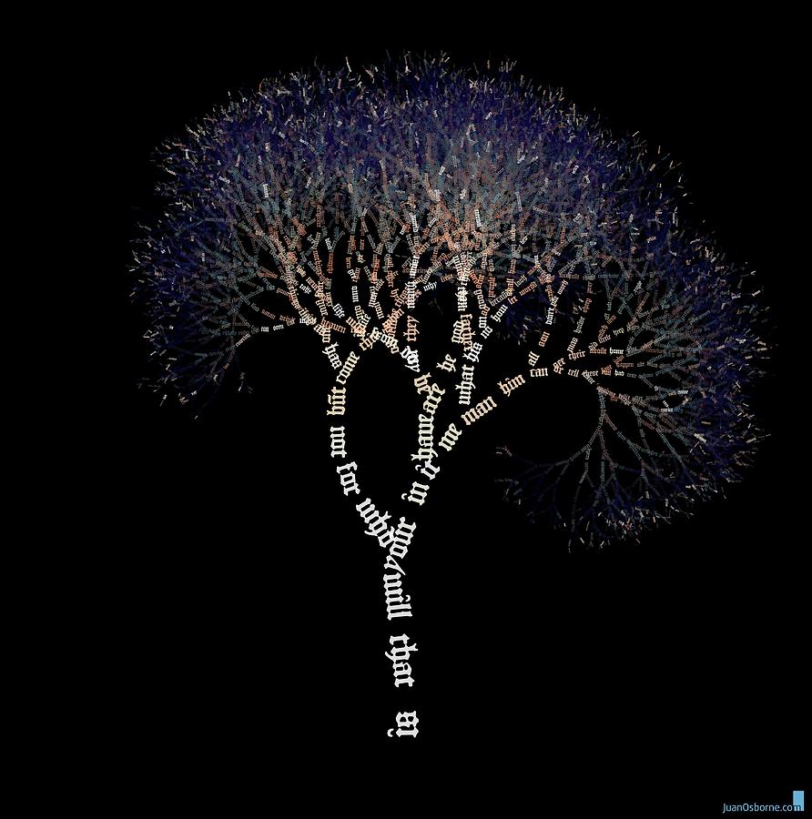Words Visualised As A Tree Photograph by Juan Osborne/science Photo Library