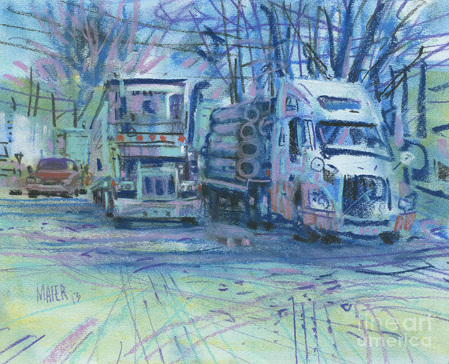 Truck Painting - Work Buddies by Donald Maier