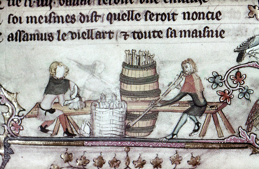 Workers, 14th Century Painting by Granger
